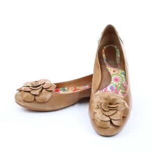 Born Tan Floral Ballet Flats